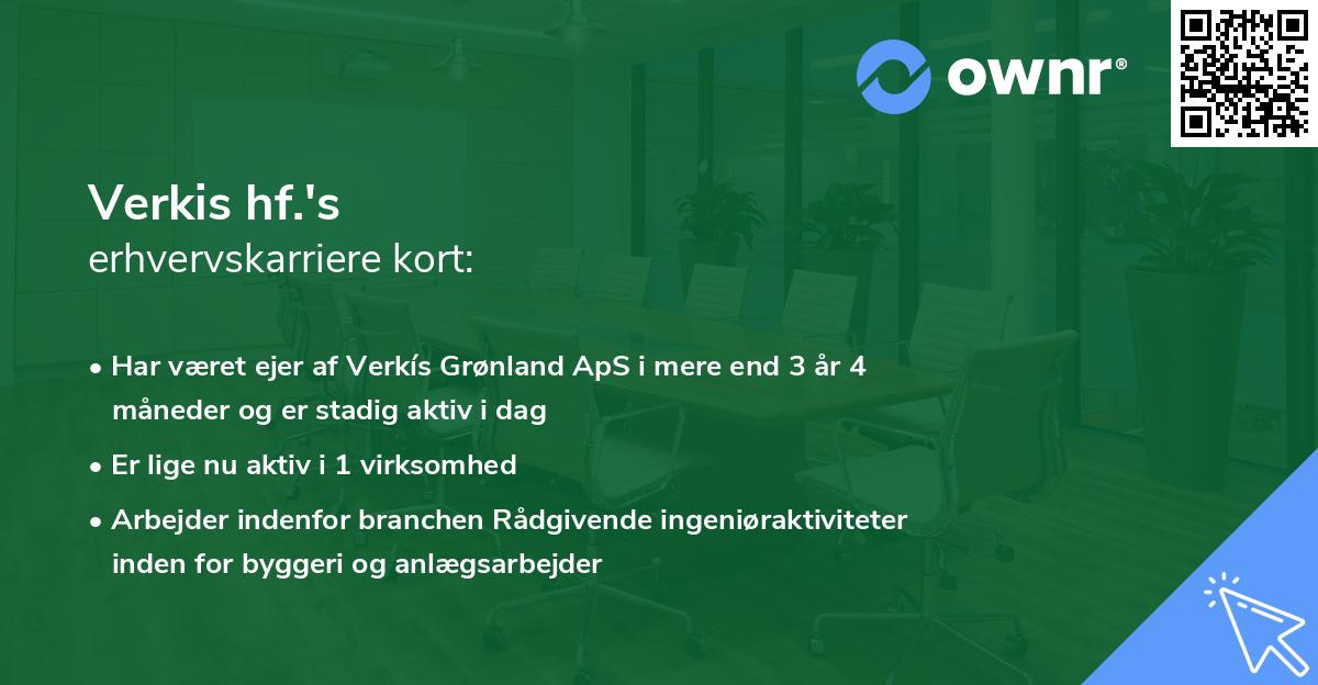 Verkis hf.'s erhvervskarriere kort