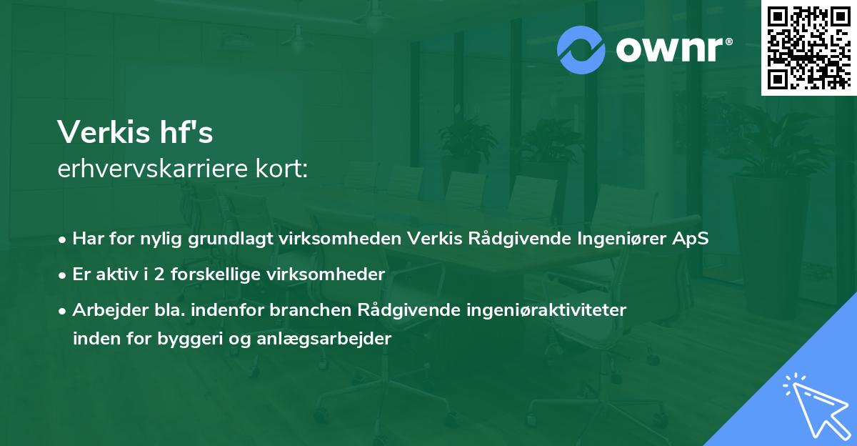 Verkis hf's erhvervskarriere kort