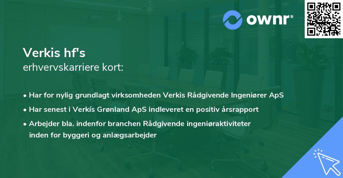 Verkis hf's erhvervskarriere kort