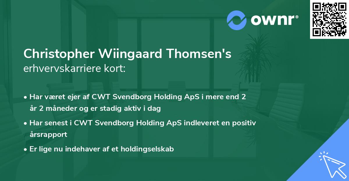 Christopher Wiingaard Thomsen's erhvervskarriere kort