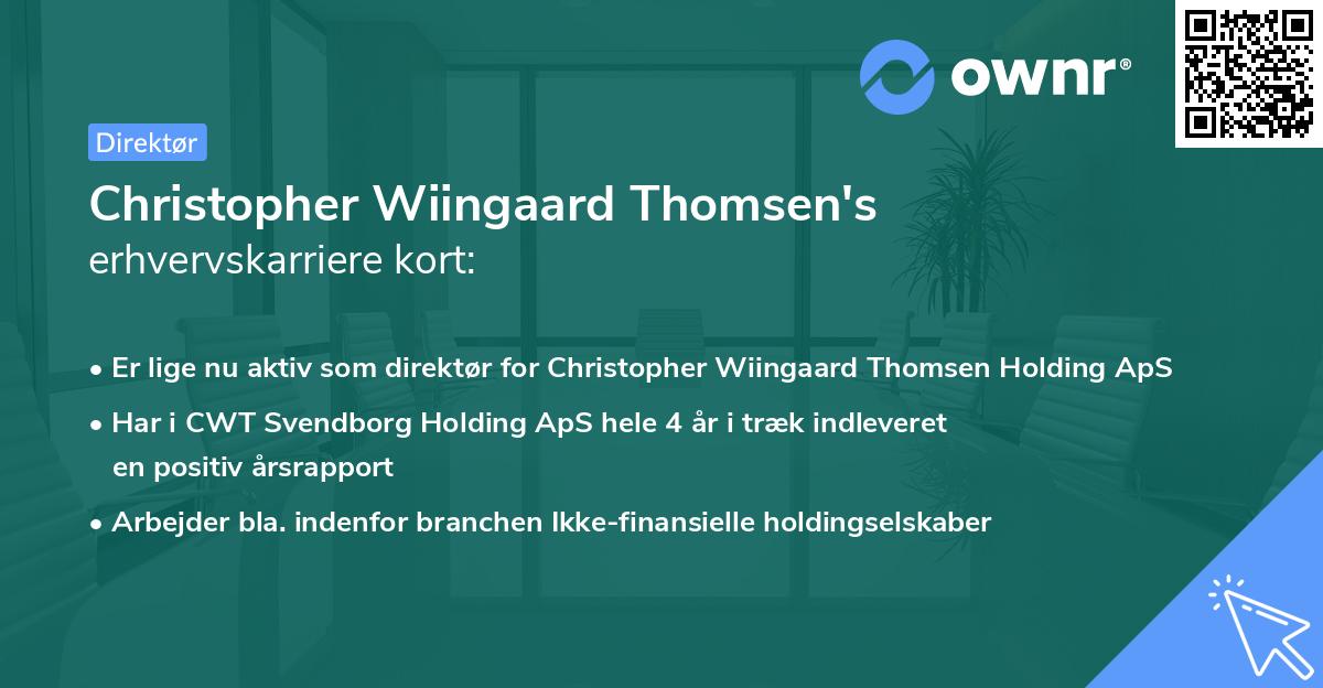 Christopher Wiingaard Thomsen's erhvervskarriere kort