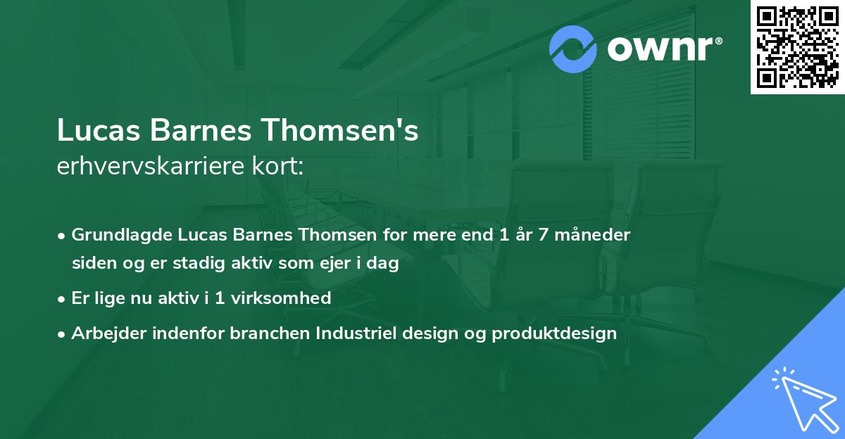 Lucas Barnes Thomsen's erhvervskarriere kort