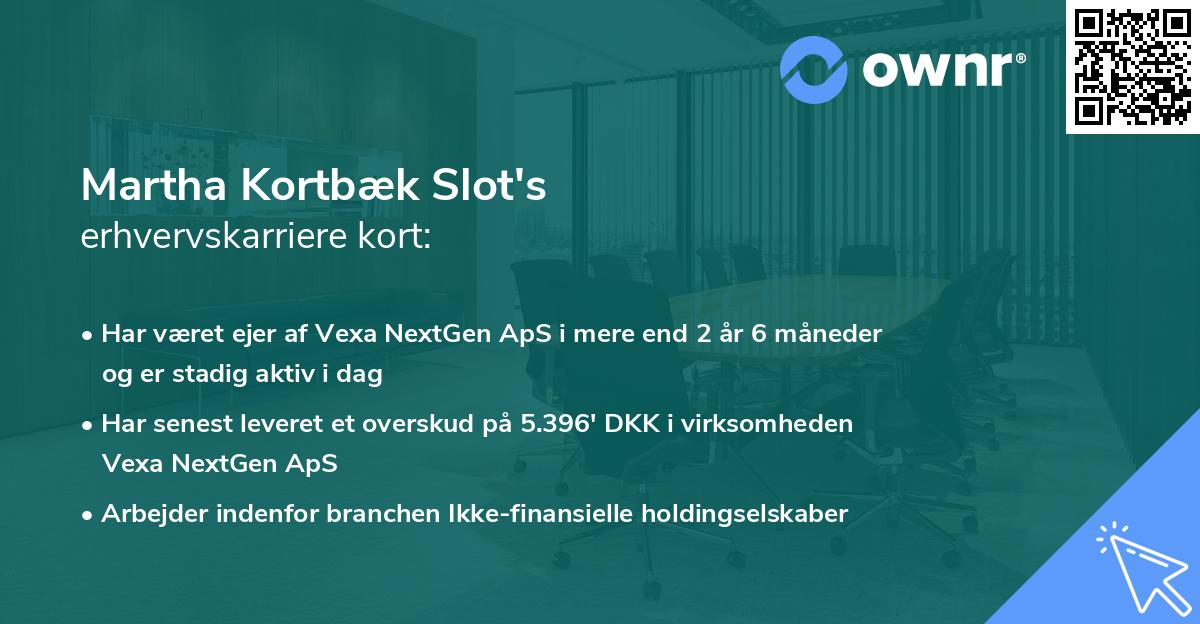 Martha Kortbæk Slot's erhvervskarriere kort