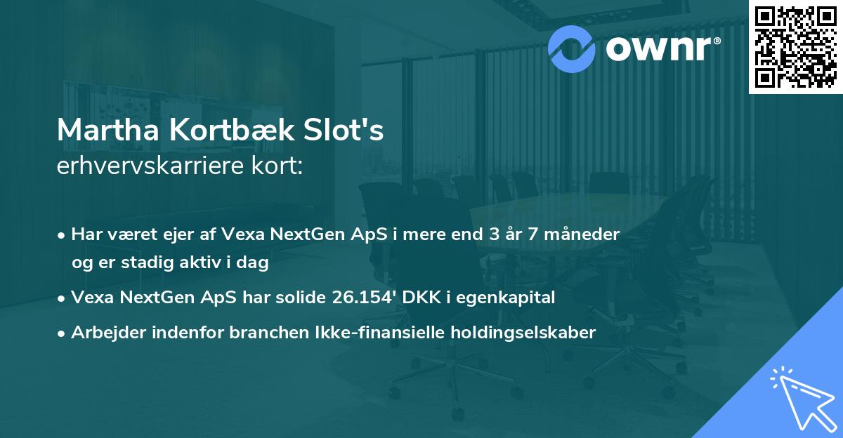Martha Kortbæk Slot's erhvervskarriere kort