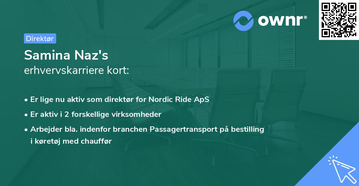 Samina Naz's erhvervskarriere kort