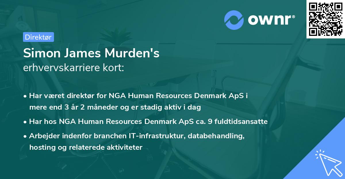 Simon James Murden's erhvervskarriere kort