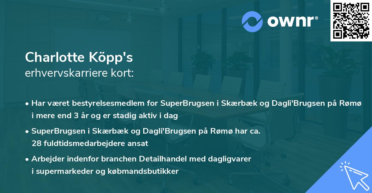 Charlotte Köpp's erhvervskarriere kort
