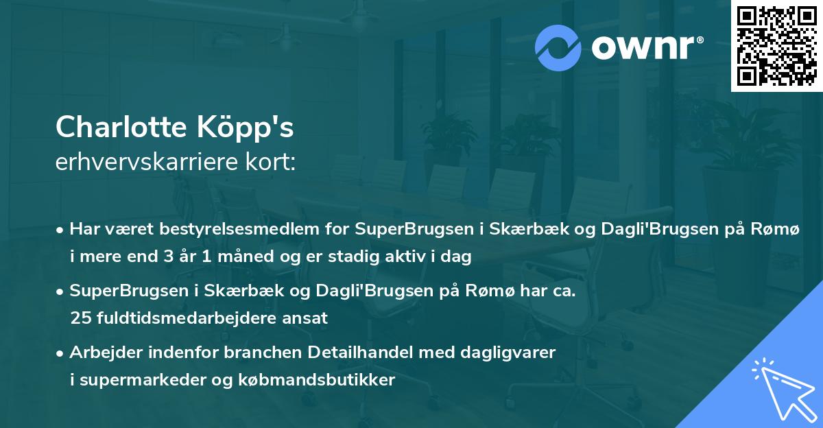 Charlotte Köpp's erhvervskarriere kort