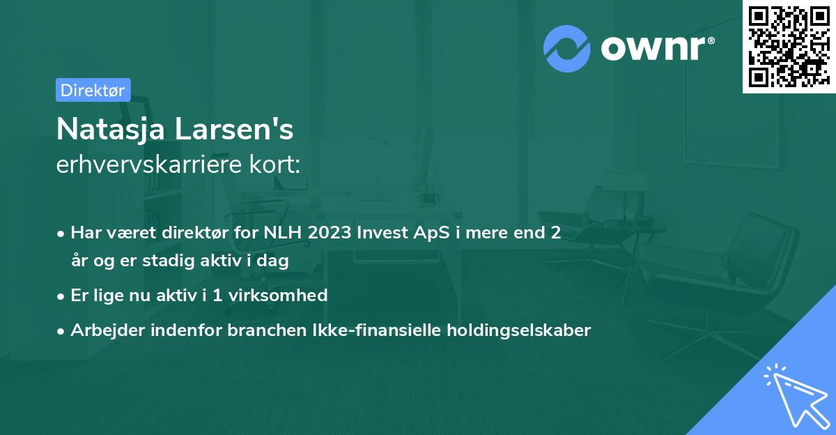 Natasja Larsen's erhvervskarriere kort