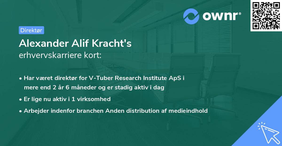 Alexander Alif Kracht's erhvervskarriere kort