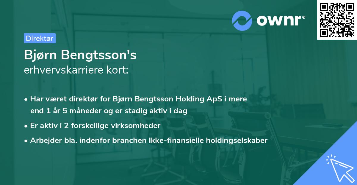 Bjørn Bengtsson's erhvervskarriere kort