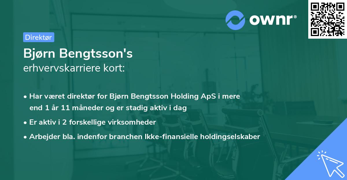 Bjørn Bengtsson's erhvervskarriere kort