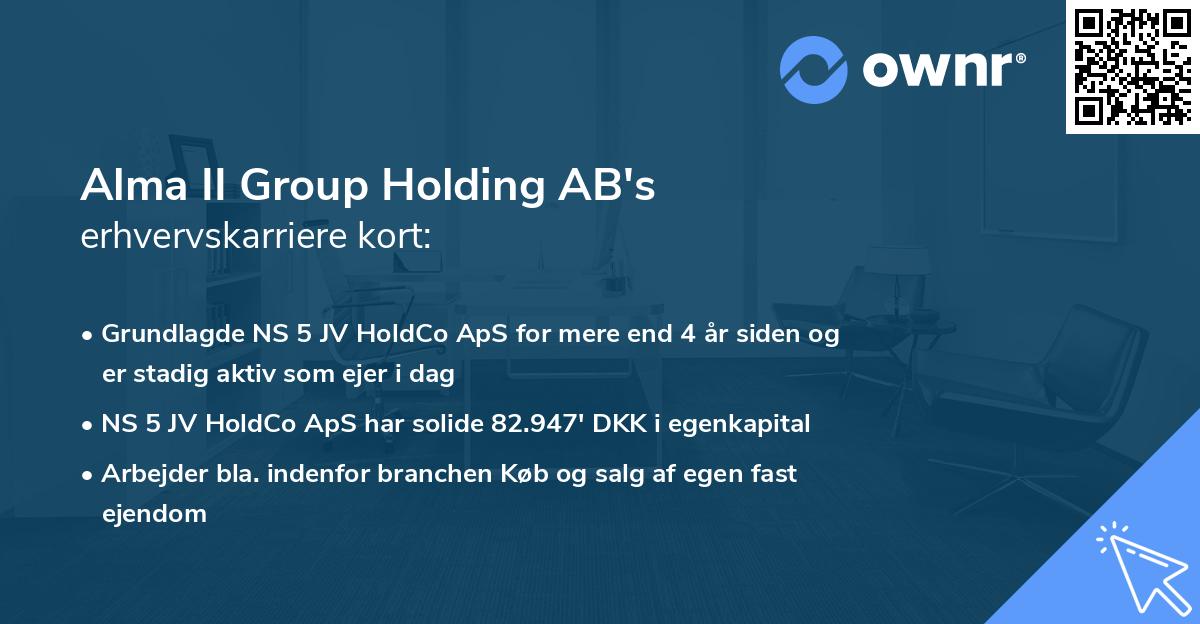 Alma II Group Holding AB's erhvervskarriere kort