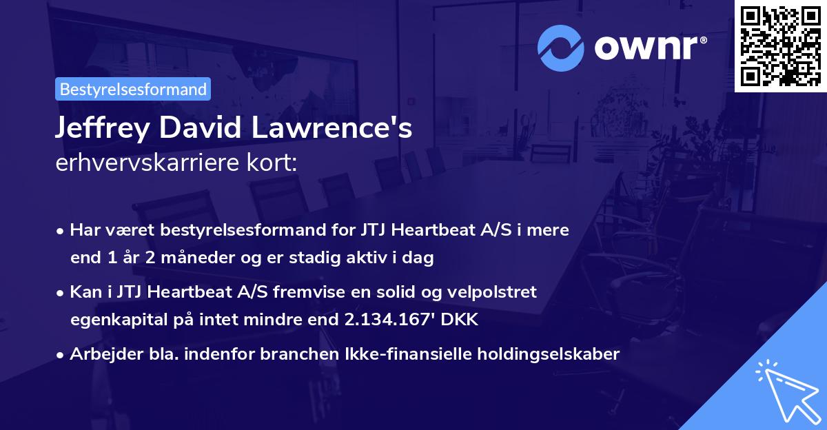 Jeffrey David Lawrence's erhvervskarriere kort