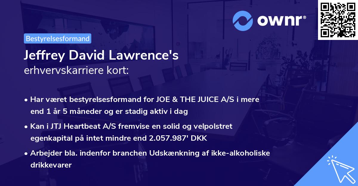 Jeffrey David Lawrence's erhvervskarriere kort