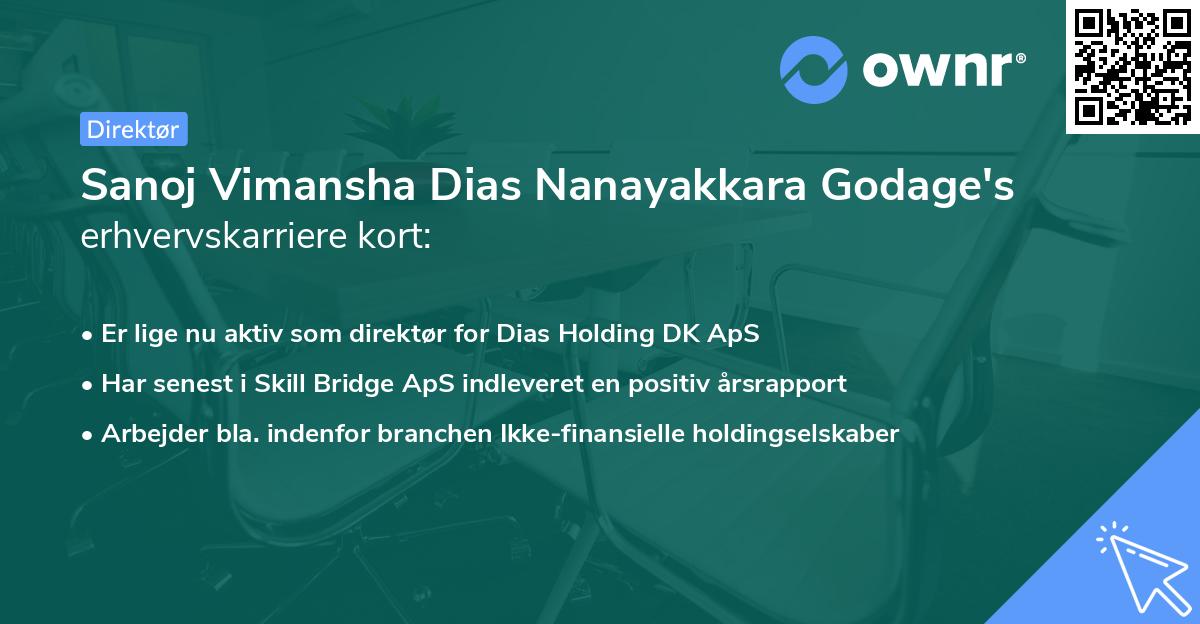 Sanoj Vimansha Dias Nanayakkara Godage's erhvervskarriere kort