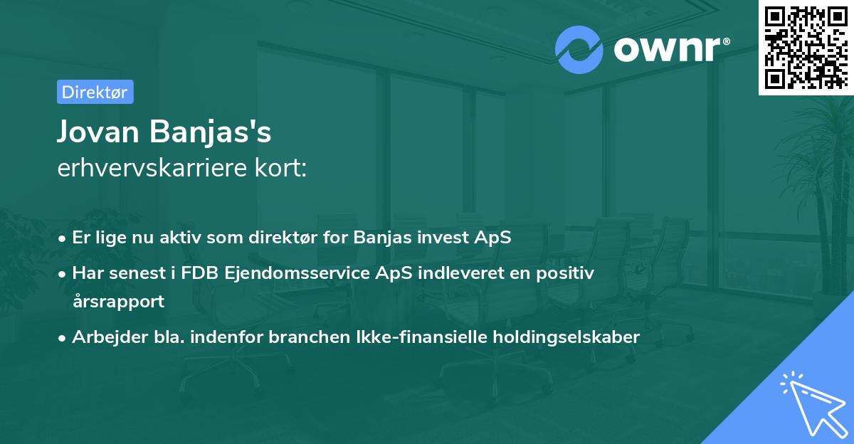 Jovan Banjas's erhvervskarriere kort