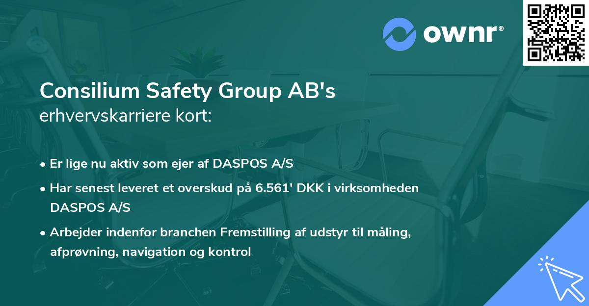 Consilium Safety Group AB's erhvervskarriere kort