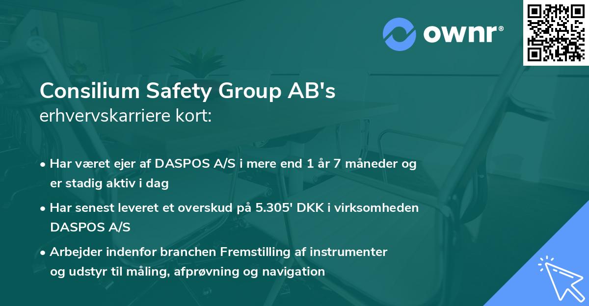 Consilium Safety Group AB's erhvervskarriere kort