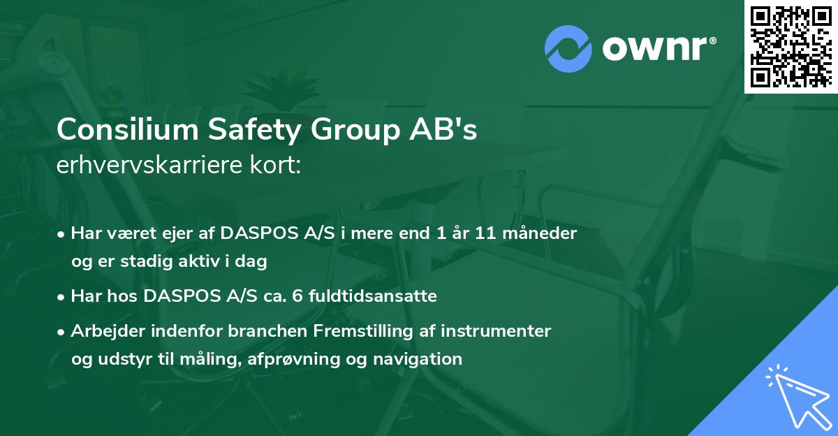 Consilium Safety Group AB's erhvervskarriere kort