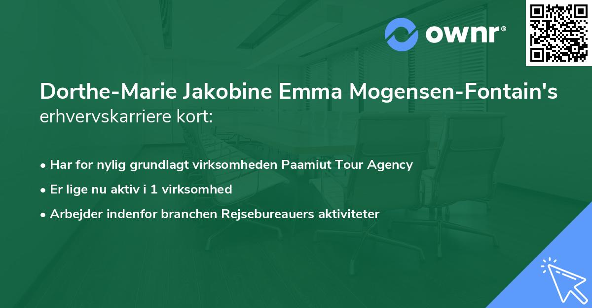 Dorthe-Marie Jakobine Emma Mogensen-Fontain's erhvervskarriere kort