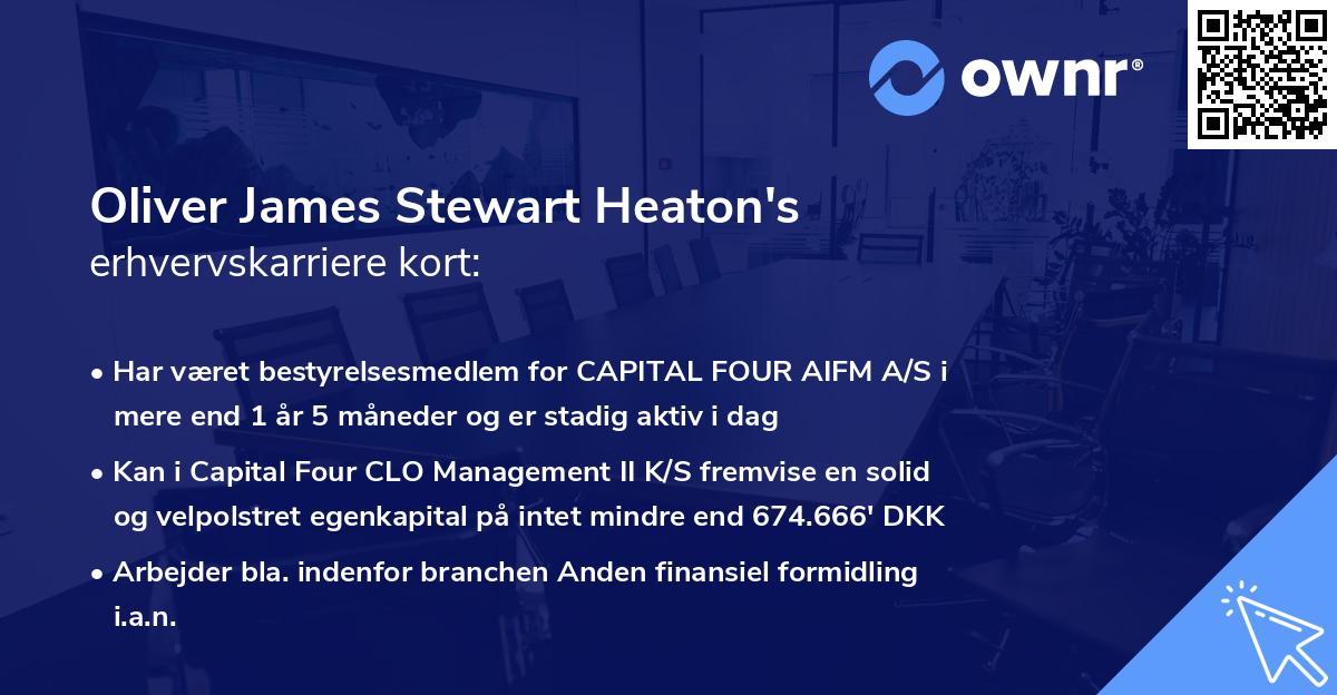 Oliver James Stewart Heaton's erhvervskarriere kort