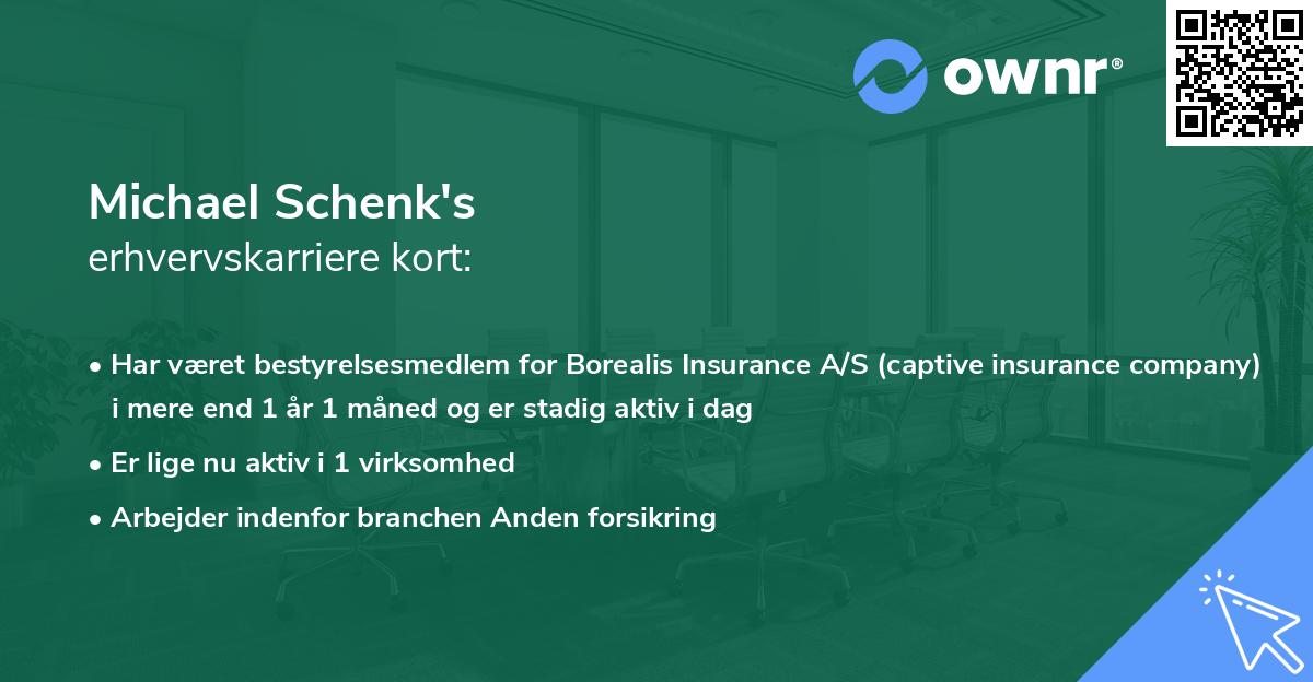 Michael Schenk's erhvervskarriere kort