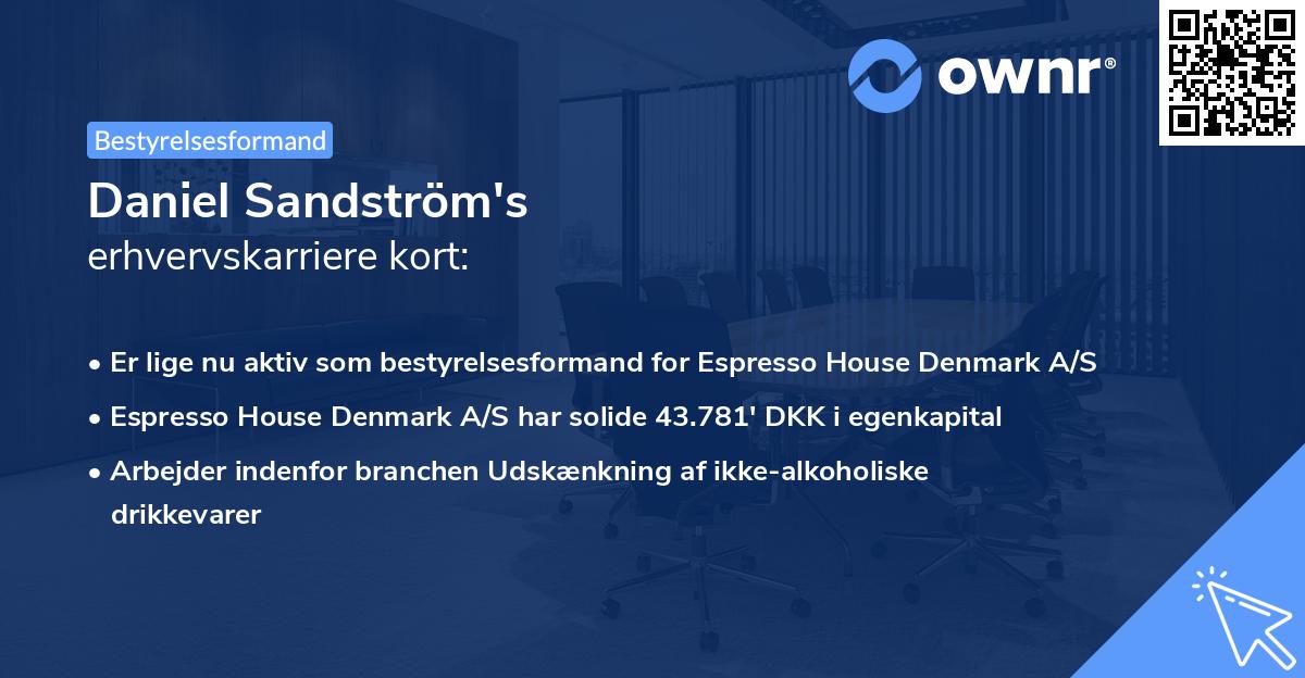 Daniel Sandström's erhvervskarriere kort