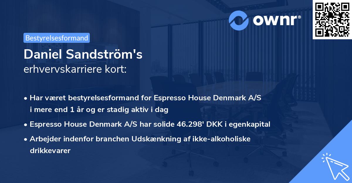 Daniel Sandström's erhvervskarriere kort