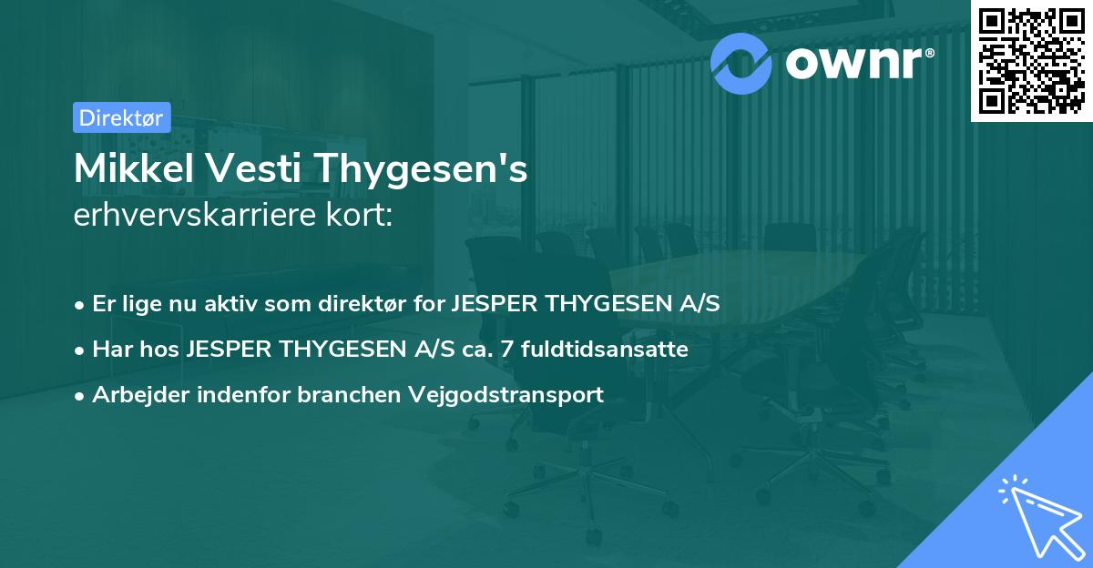 Mikkel Vesti Thygesen's erhvervskarriere kort