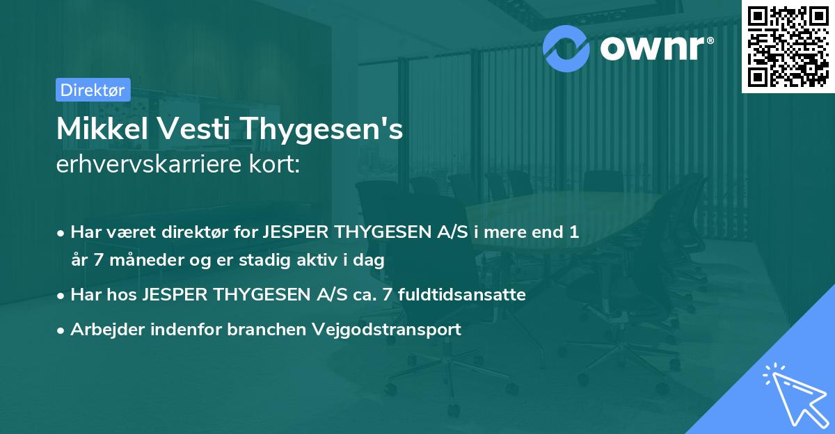 Mikkel Vesti Thygesen's erhvervskarriere kort
