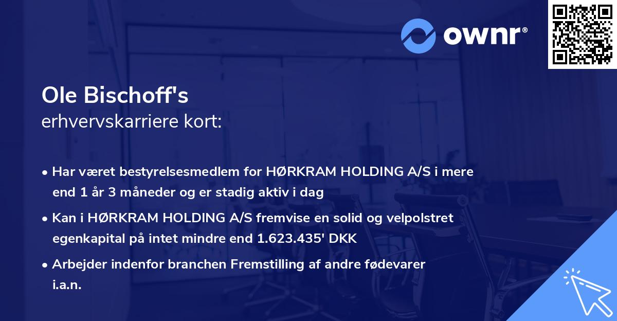 Ole Bischoff's erhvervskarriere kort