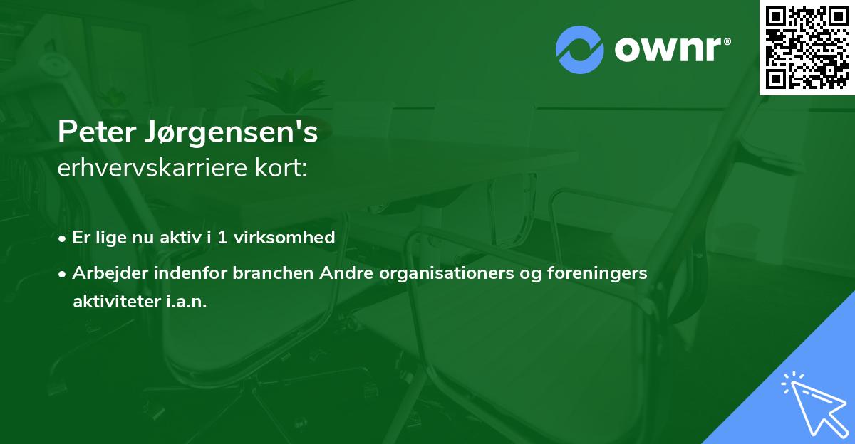 Peter Jørgensen's erhvervskarriere kort