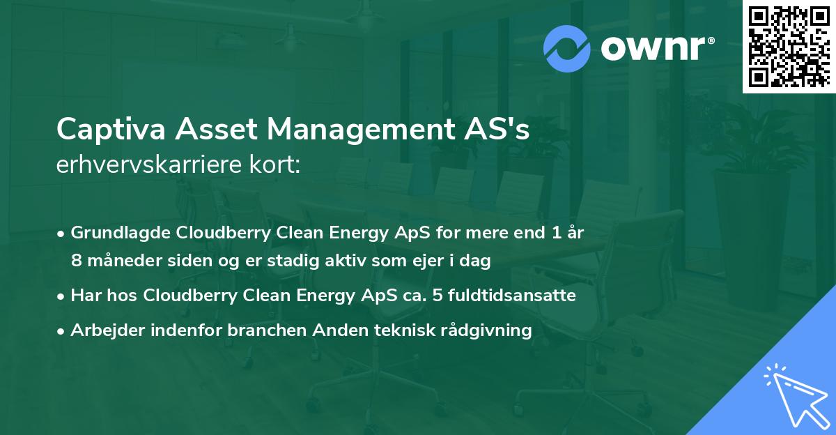 Captiva Asset Management AS's erhvervskarriere kort