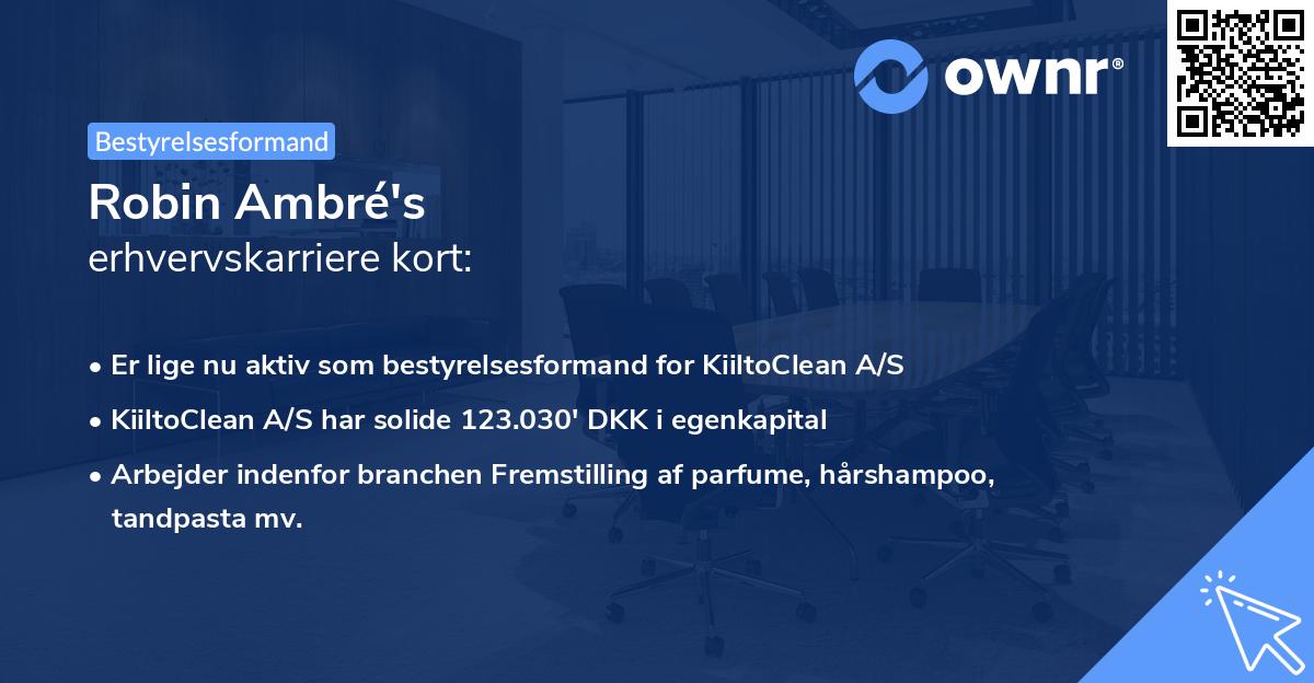 Robin Ambré's erhvervskarriere kort