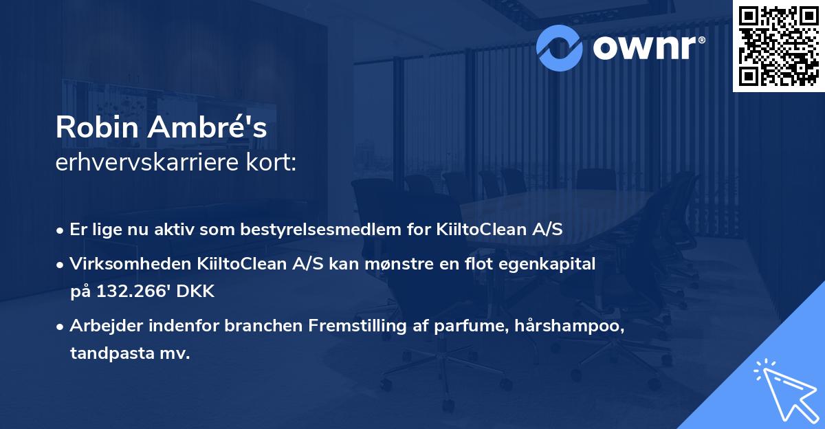 Robin Ambré's erhvervskarriere kort