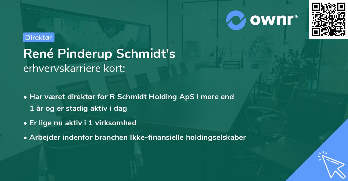 René Pinderup Schmidt's erhvervskarriere kort
