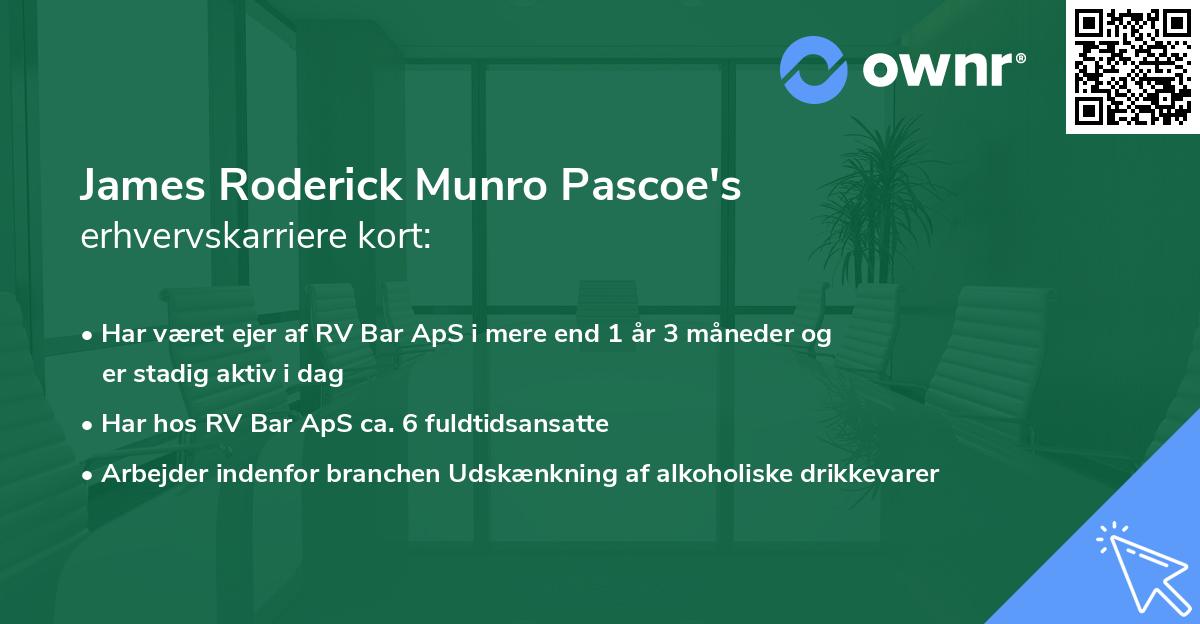 James Roderick Munro Pascoe's erhvervskarriere kort