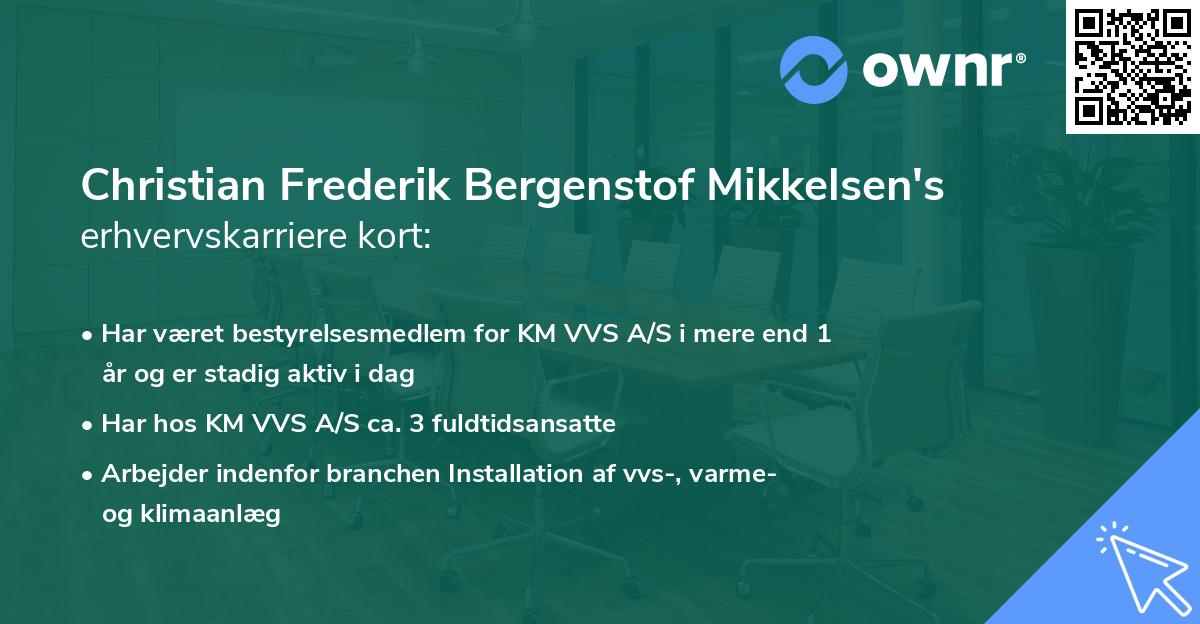 Christian Frederik Bergenstof Mikkelsen's erhvervskarriere kort