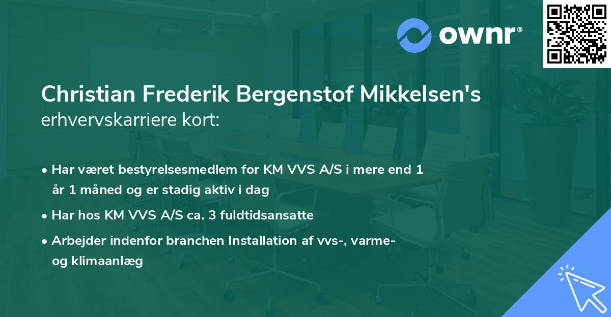 Christian Frederik Bergenstof Mikkelsen's erhvervskarriere kort