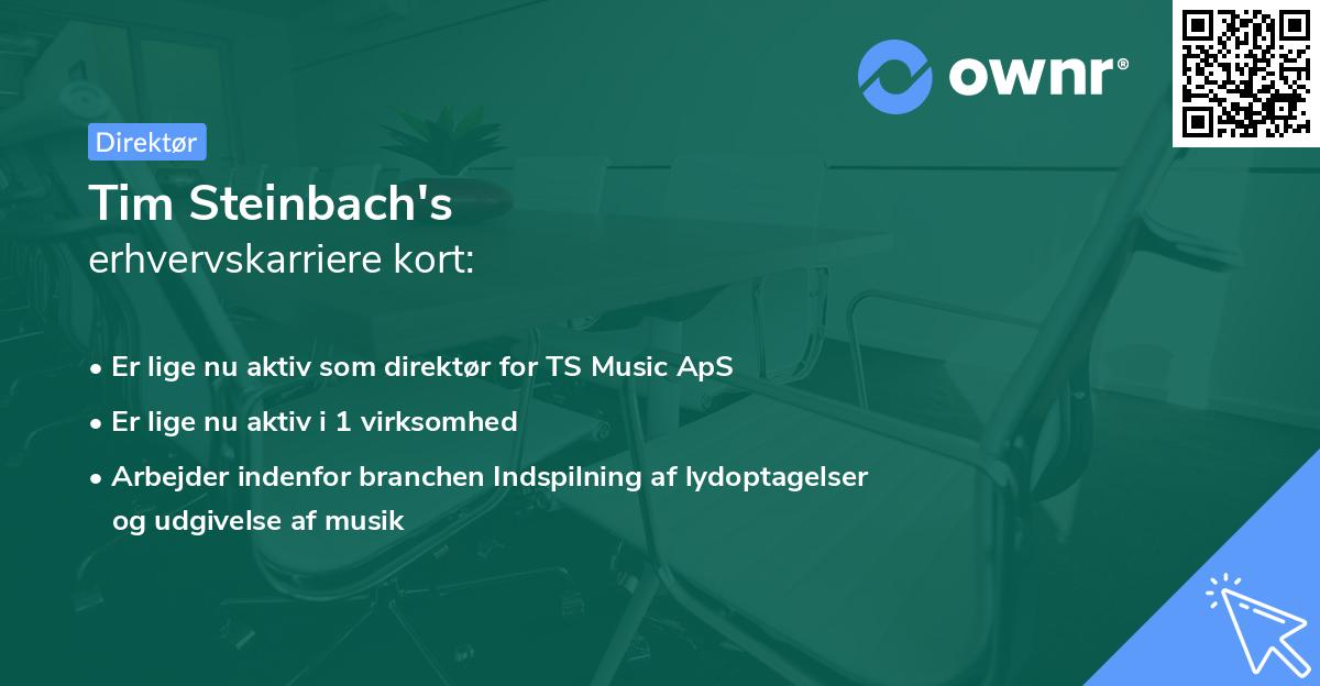 Tim Steinbach's erhvervskarriere kort