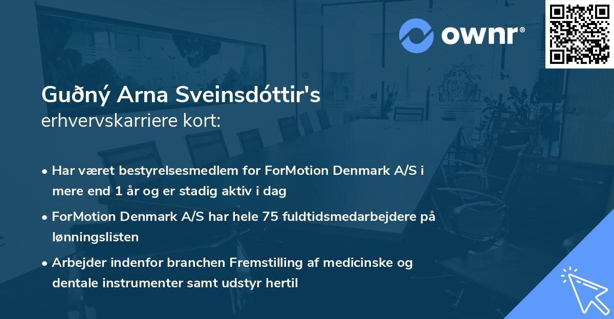 Guðný Arna Sveinsdóttir's erhvervskarriere kort