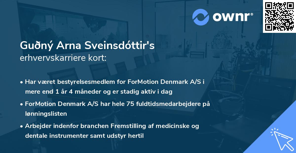 Guðný Arna Sveinsdóttir's erhvervskarriere kort