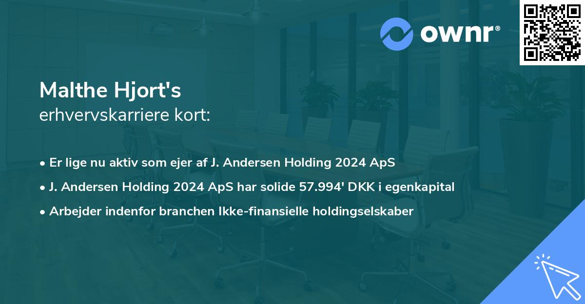 Malthe Hjort's erhvervskarriere kort