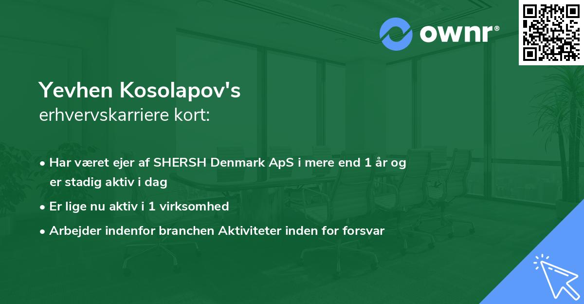 Yevhen Kosolapov's erhvervskarriere kort