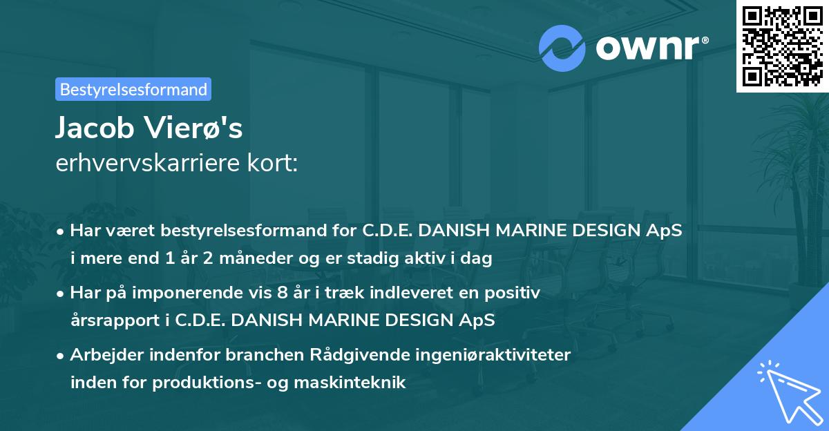 Jacob Vierø's erhvervskarriere kort