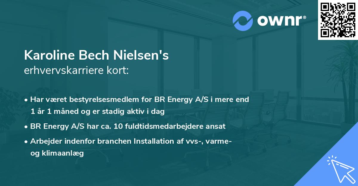 Karoline Bech Nielsen's erhvervskarriere kort