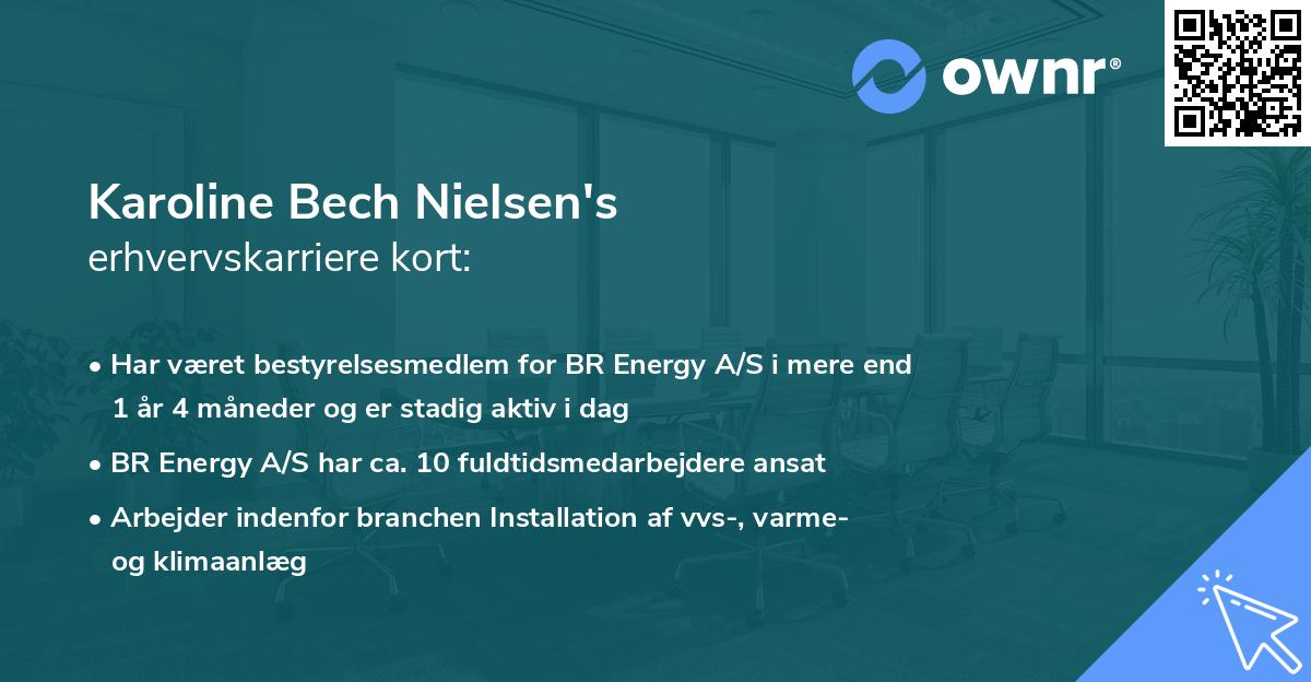 Karoline Bech Nielsen's erhvervskarriere kort