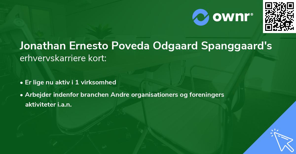 Jonathan Ernesto Poveda Odgaard Spanggaard's erhvervskarriere kort