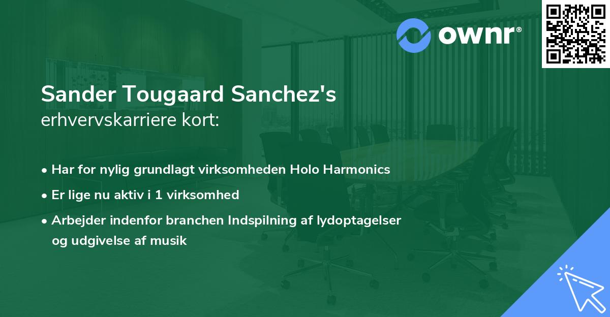 Sander Tougaard Sanchez's erhvervskarriere kort